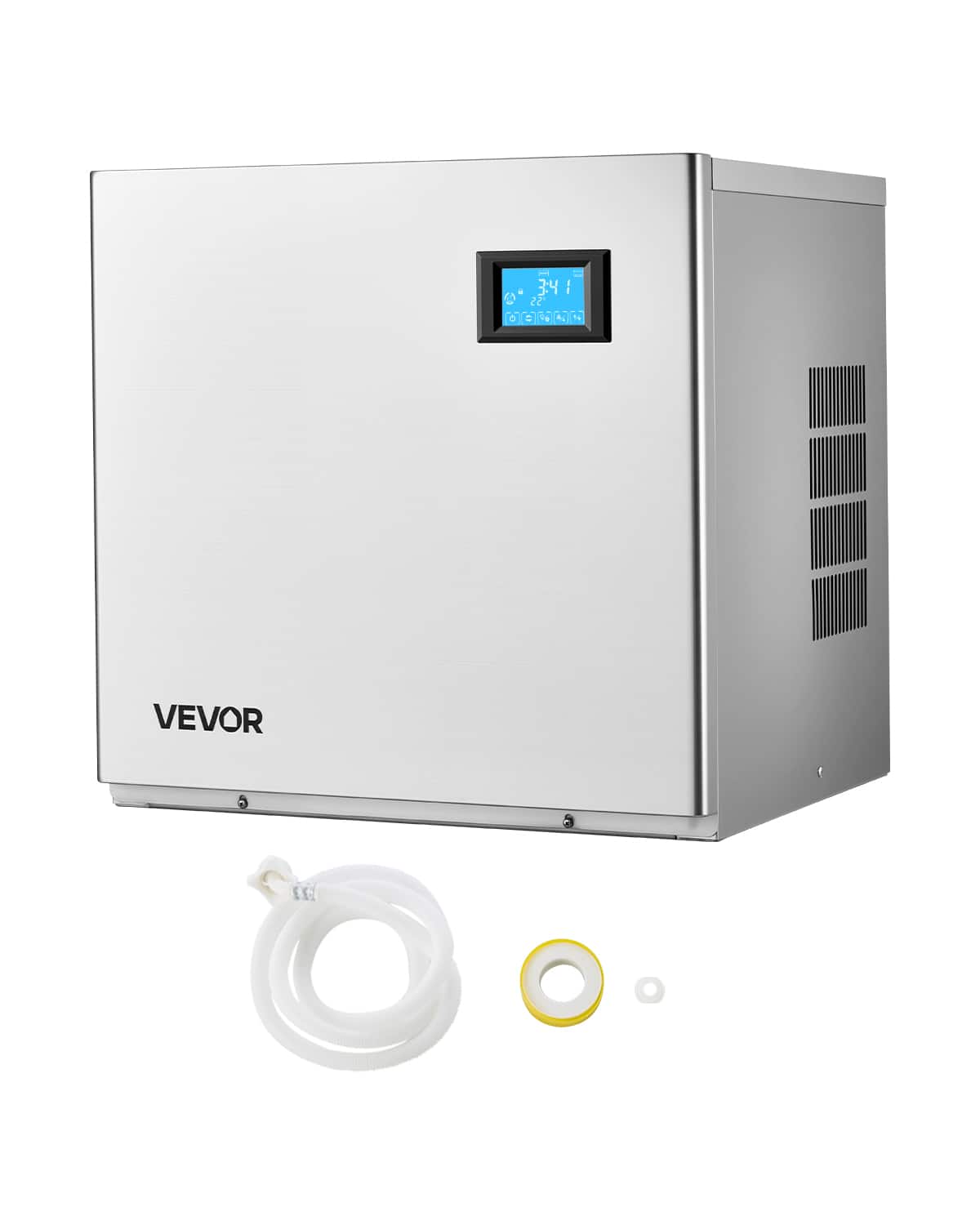 VEVOR - Commercial Ice Maker Machine - Head, 360 Lbs/Day Stainless Steel Ice Machine with Self-Cleaning, 156 PCS Ice Tray - Stainless steel color