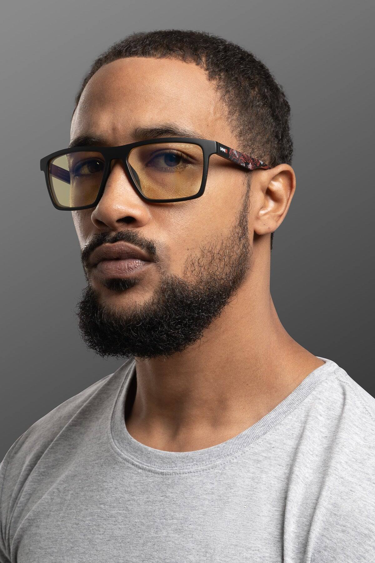 Alt View 1. GUNNAR - GUNNAR Gaming Glasses  - Call of Duty Alpha Edition, Infrared, Amber Lens - Blue Light Blocking, Relieve Dry Eye - Onyx Infrared.