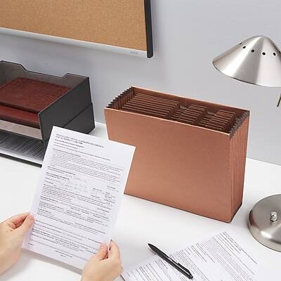 Alt View 4. Staples - Staples Heavy Duty Reinforced Accordion File, Monthly Index, 12-Pocket, Letter Size, Brown (595369) - Brown.