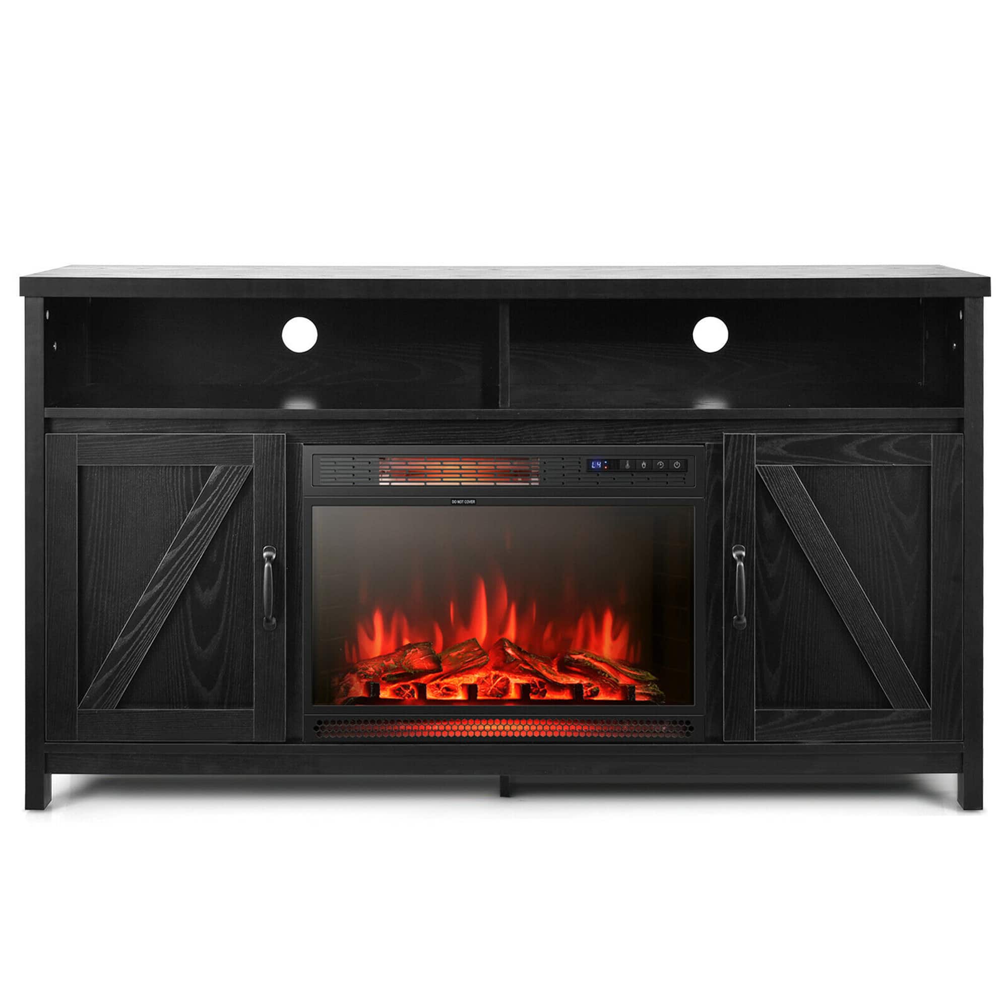 Alt View 9. Gymax - Gymax 59'' Fireplace TV Stand W/ 25'' 1350W Electric Fireplace Heater Black - Black.