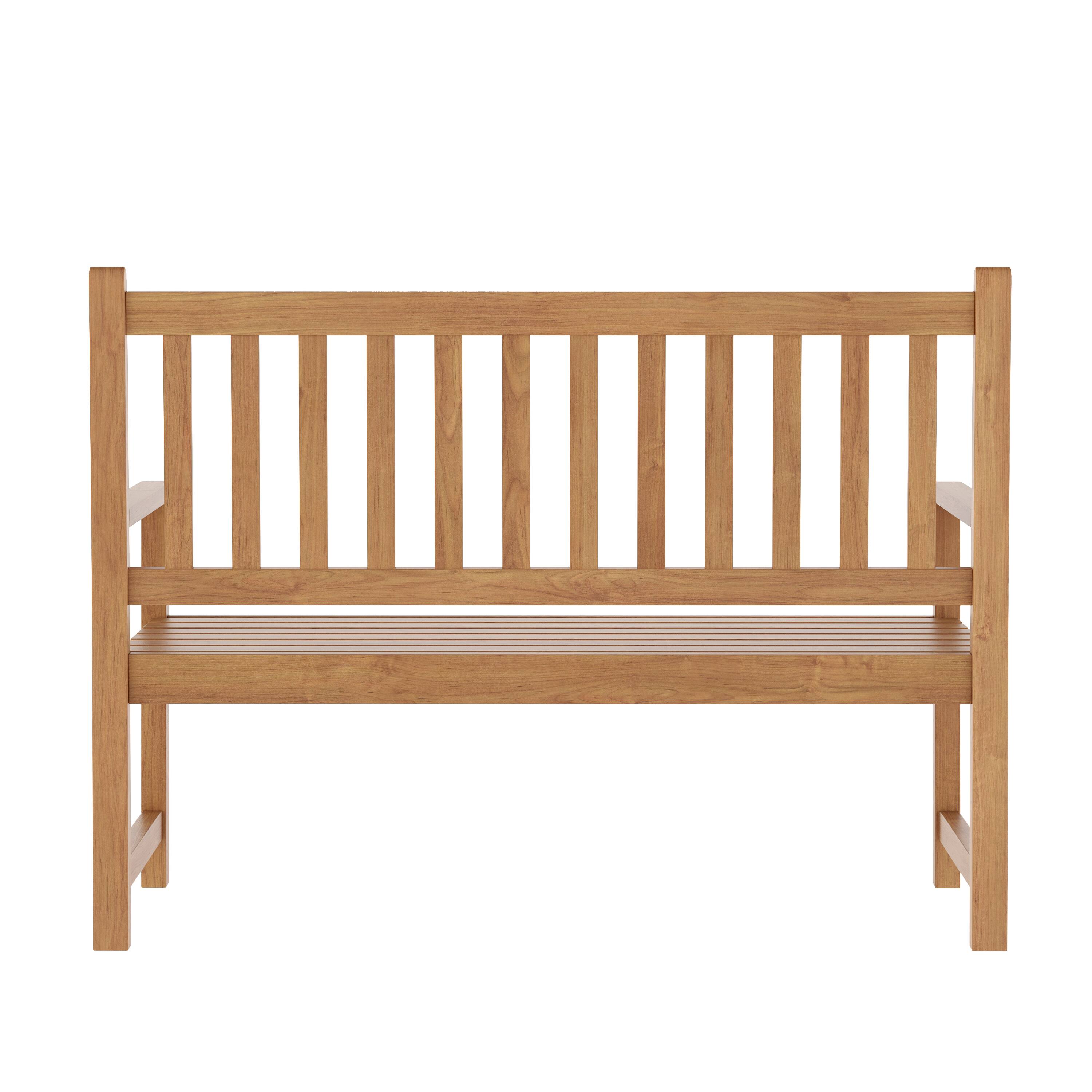 Alt View 5. Emma + Oliver - Acacia Wood Slatted Patio Bench Loveseat for 2 for Indoor/Outdoor Use - Brown.