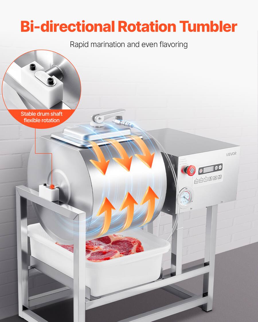 VEVOR Commercial Meat Tumbler Marinator, 40L Vacuum Tumbler Marinating ...