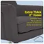 The image features a large, comfortable chair with a thick cushion and a cloudy blue background. The chair is described as having extra thick 3" foam, which provides generous comfort and relaxation during extended use.
