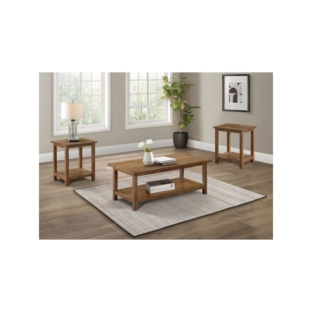 Alt View 1. Coaster Co. of America - Payne 3-piece Coffee and End Table Set Distressed Brown - Brown.