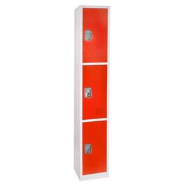 AdirOffice - Storage Locker 629-Series 72" H 3-Tier Steel Compartment Key Lock Locker with Key Lock - Red