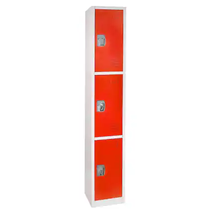 Front. AdirOffice - Storage Locker 629-Series 72" H 3-Tier Steel Compartment Key Lock Locker with Key Lock - Red.