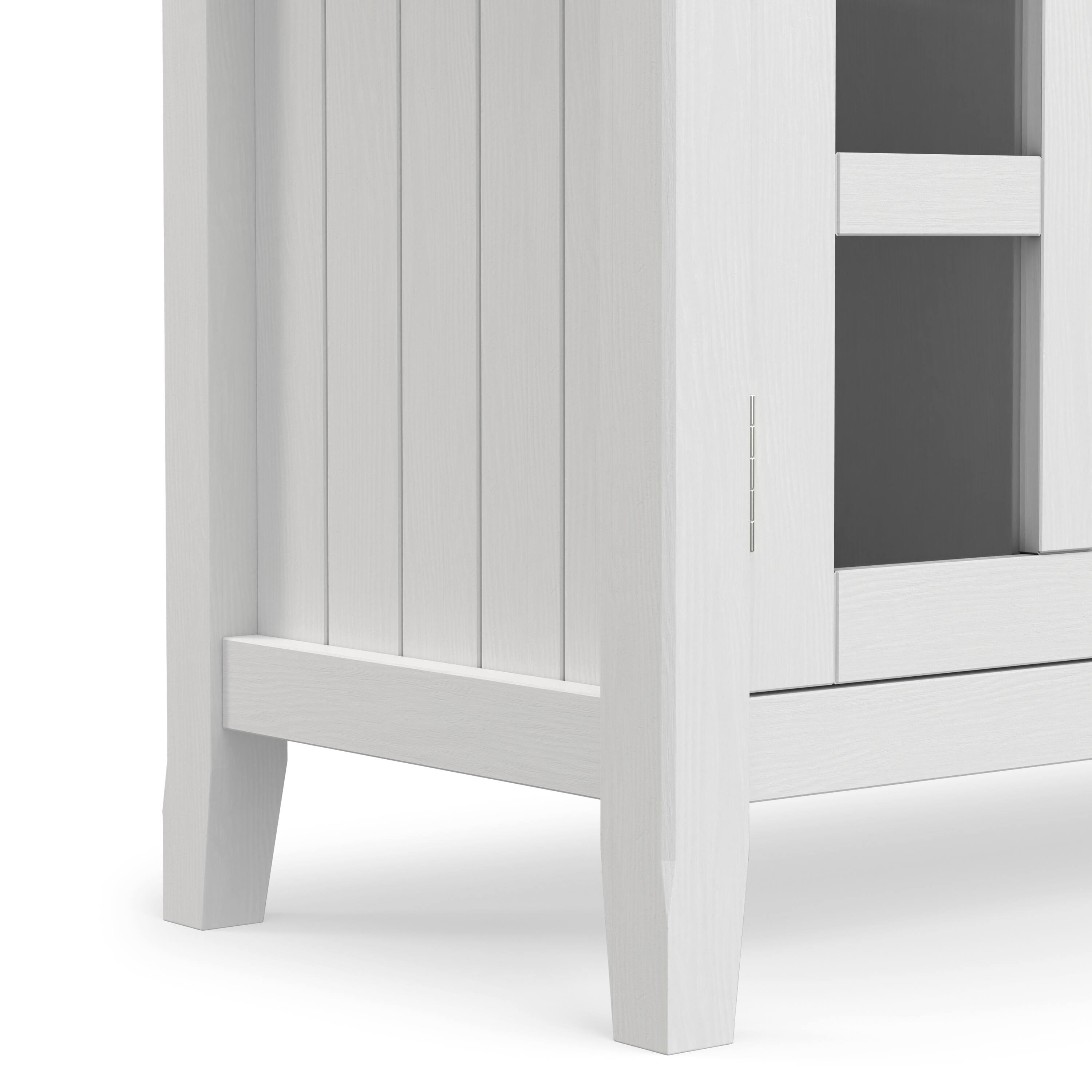 Alt View 5. Simpli Home - Acadian 60W Low TV Stand with Drawers, Glass Doors and Shelves - White.