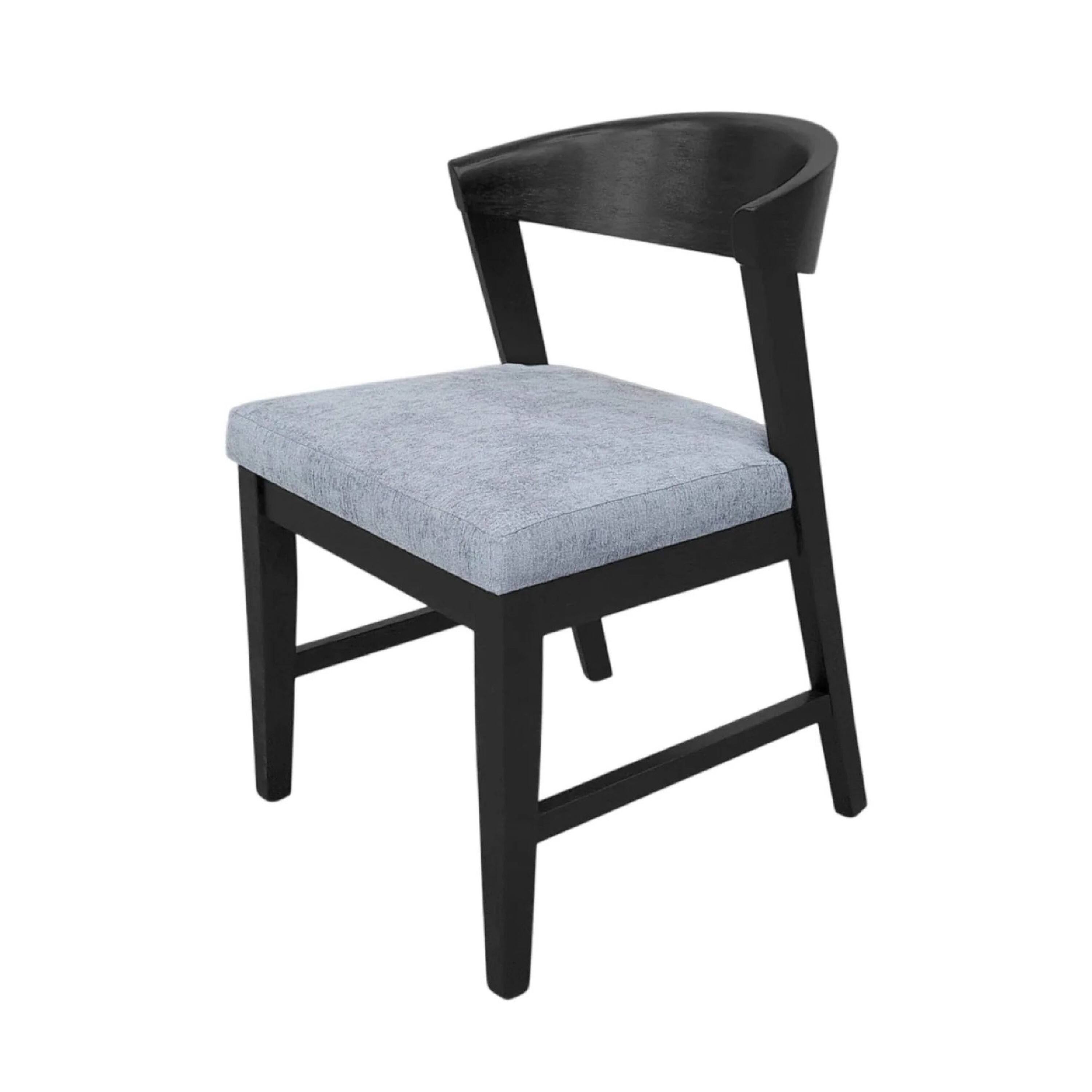 Alt View 1. Manhattan Lane - Vecy Side Chair Set of 2,  Fabric Seat, Curved Back, Vintage - Vintage Black, Gray.