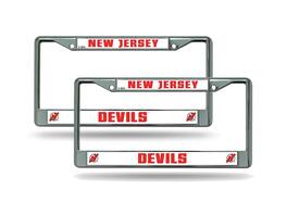 Rico Industries - New Jersey Devils NHL Chrome Metal License Plate Frame - Set of 2 Frames - Multi