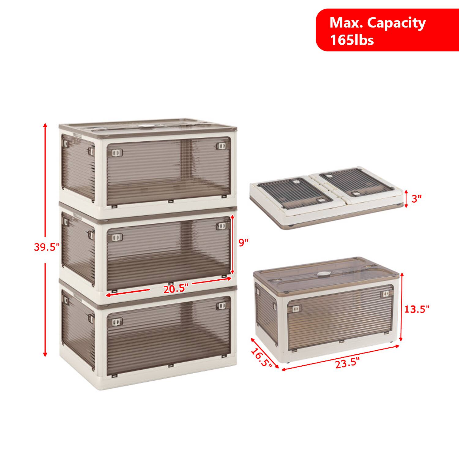 Max. Capacity 165lbs  
1 3" t  
39.5"  
0 9" D  
20.5"  
13.5"  
16.5"  
23.5"