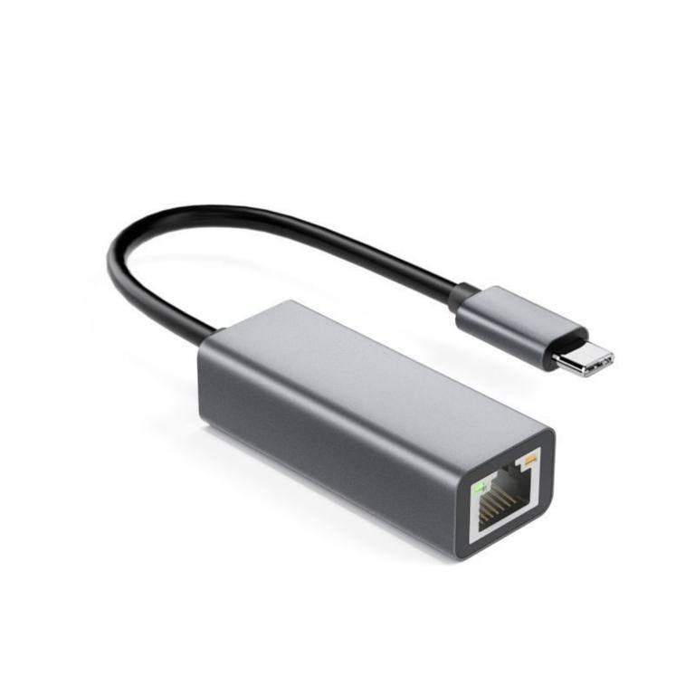 Angle. Cubilan - Cubilan USB-C to Ethernet Adapter - Grey - Grey.