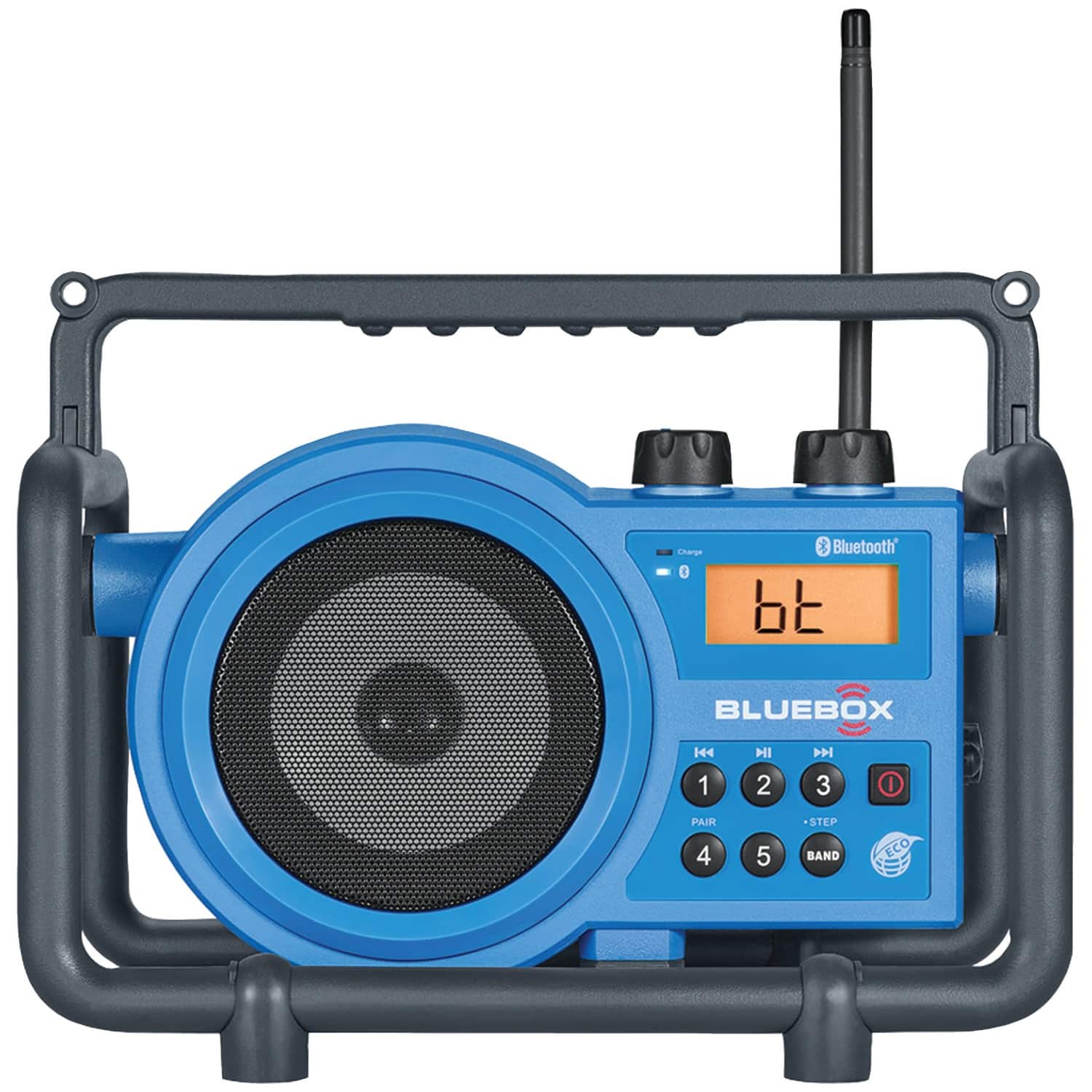 Sangean - BlueBox Portable AM/FM Ultra-Rugged Rechargeable Digital Tuning Receiver Bluetooth - Black/Blue
