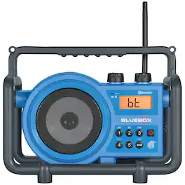 Sangean - BlueBox Portable AM/FM Ultra-Rugged Rechargeable Digital Tuning Receiver Bluetooth - Black/Blue