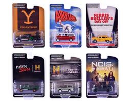 "Hollywood Series" Set of 6 pieces Release 42 1/64 Diecast Model Cars by Greenlight - Multicolor