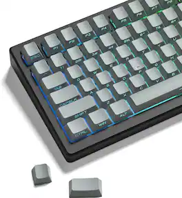 Womier - PBT Keycaps Set , Side Printed OEM Profile Key Caps for 100%, 75%, 65%, 60% Gaming MX Switch Mechanical Keyboard - Grey-132 Keys