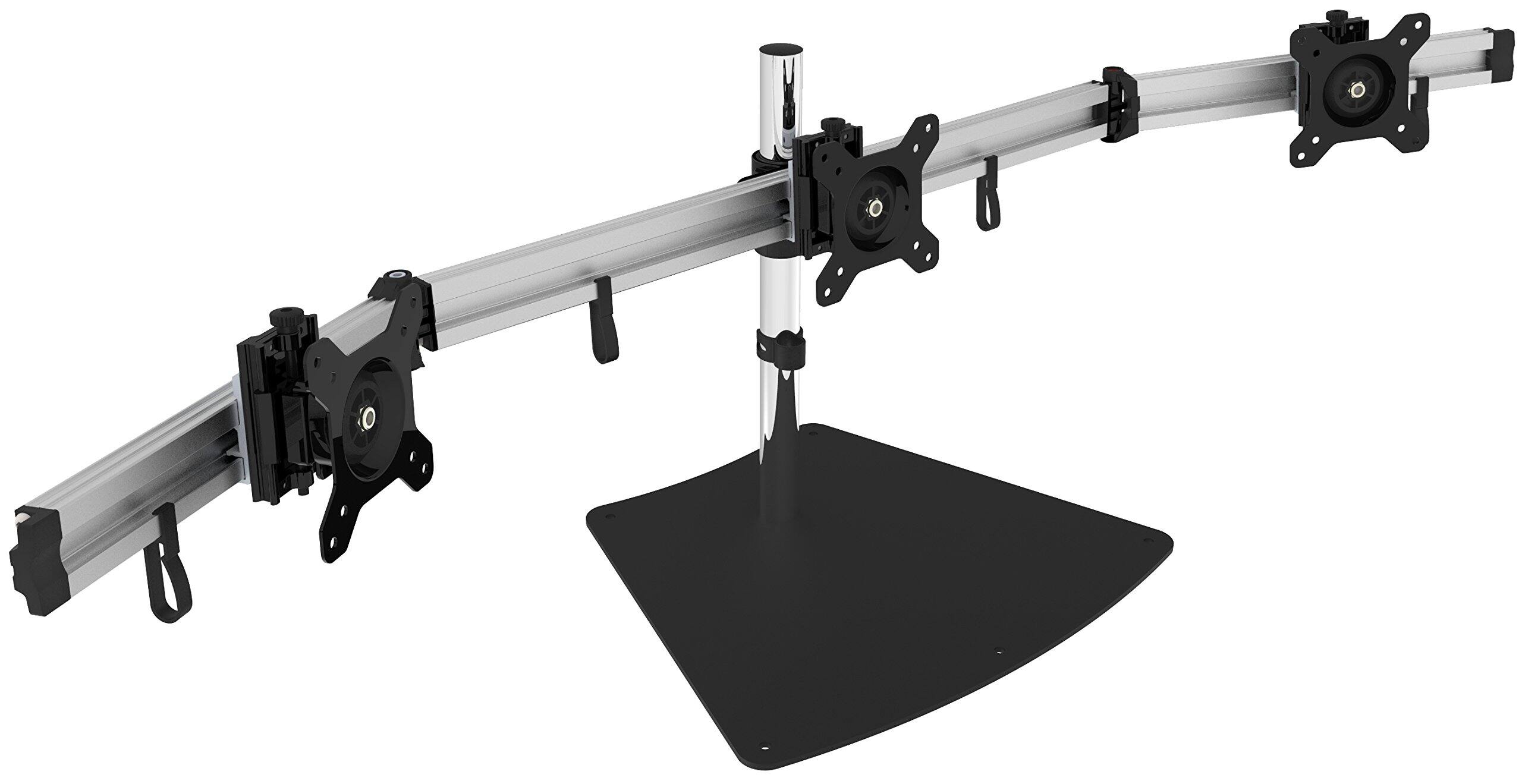 Front. SIIG - Easy-Adjust Triple Monitor Desk Stand - 13" To 27" - Dual Color.