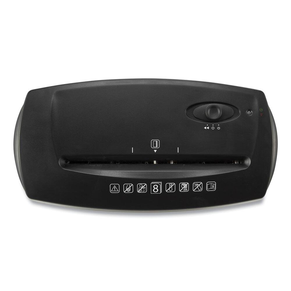 Left. Universal - UNV48108 8 Manual Sheet Capacity Cross-Cut Shredder - Black.