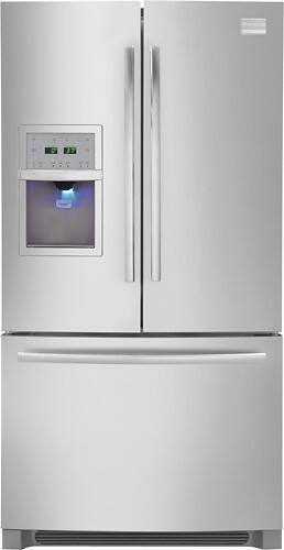Front Standard. Frigidaire - 27.8 Cu. Ft. French Door Refrigerator with Thru-the-Door Ice and Water - Stainless-Steel.