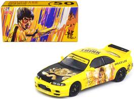 Inno Models - Nissan Skyline GT-R (R33) RHD (Right Hand Drive) Hood Bruce Lee Legacy 50 Year Anniversary 1/64 - Yellow with Black