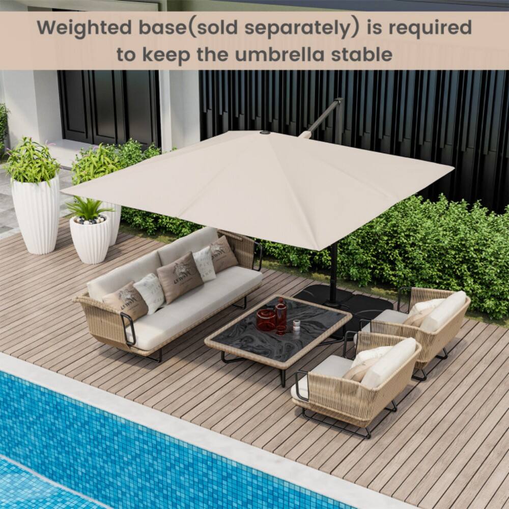 Weighted base (sold separately) is required to keep the umbrella stable