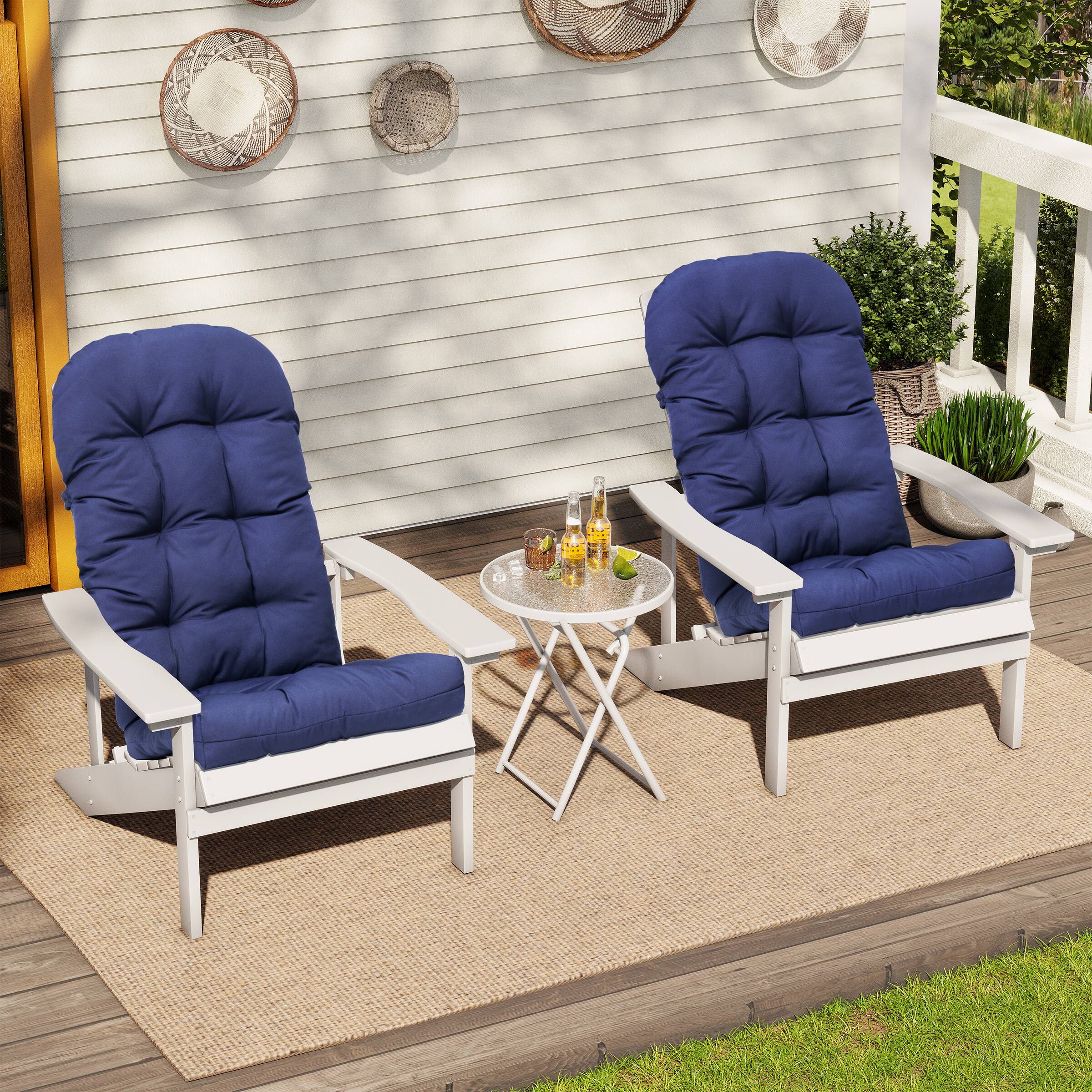 Alt View 6. Crestlive Products - Crestlive Products Outdoor High Back Adirondack Rocking Chair Cushions Set of 2 - Navy.