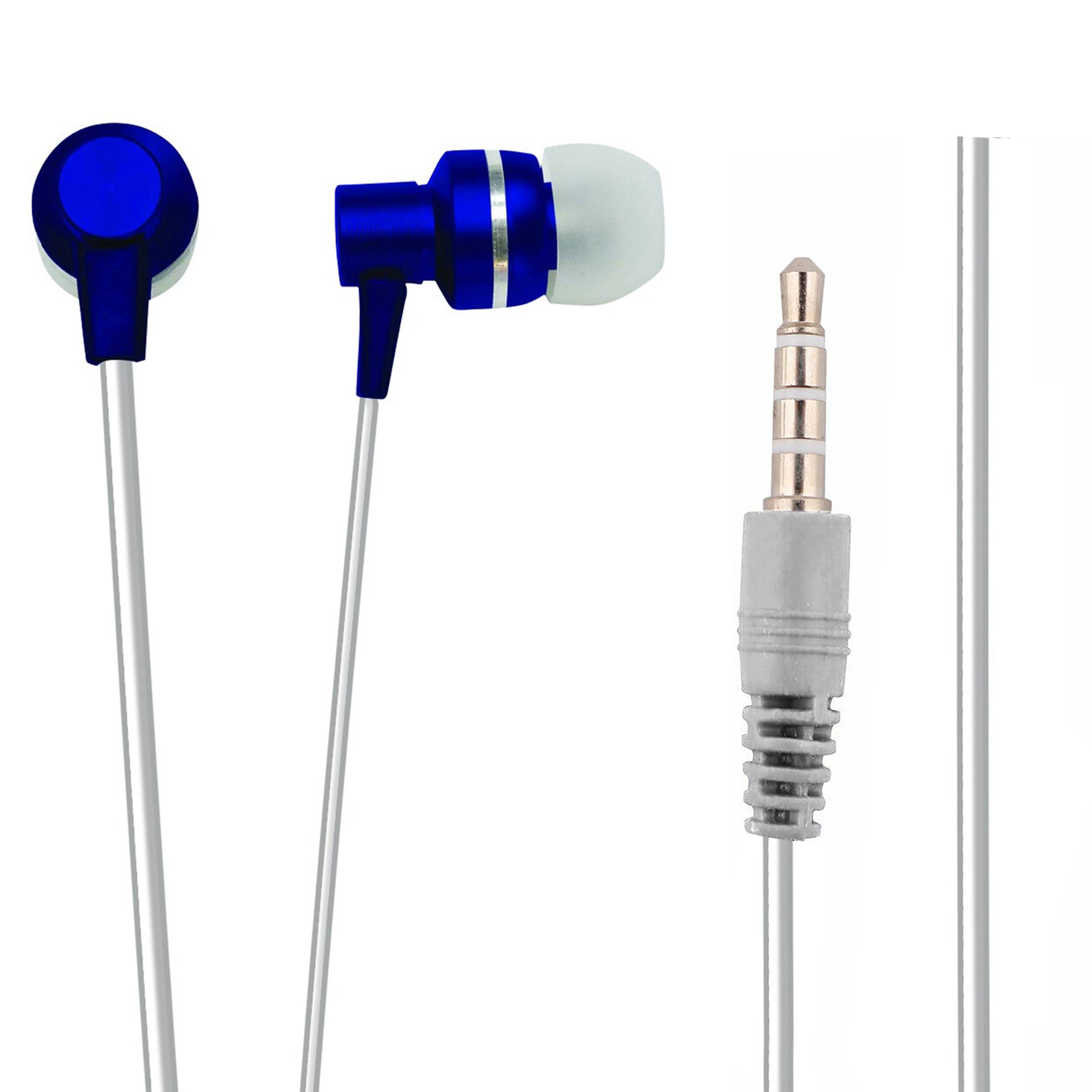 Alt View 1. Naxa - Naxa METALLIX Isolation Stereo Earphones - Blue - Blue.