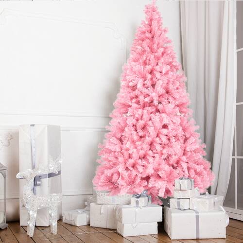 Alt View 1. Winado - 7 FT Artificial Christmas Tree with 1800 Tips for Xmas Party Holiday Decorations - Pink.