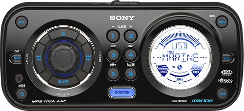  Sony - 52W x 4 Apple® iPod®-/Satellite Radio-Ready Marine In-Dash CD Deck