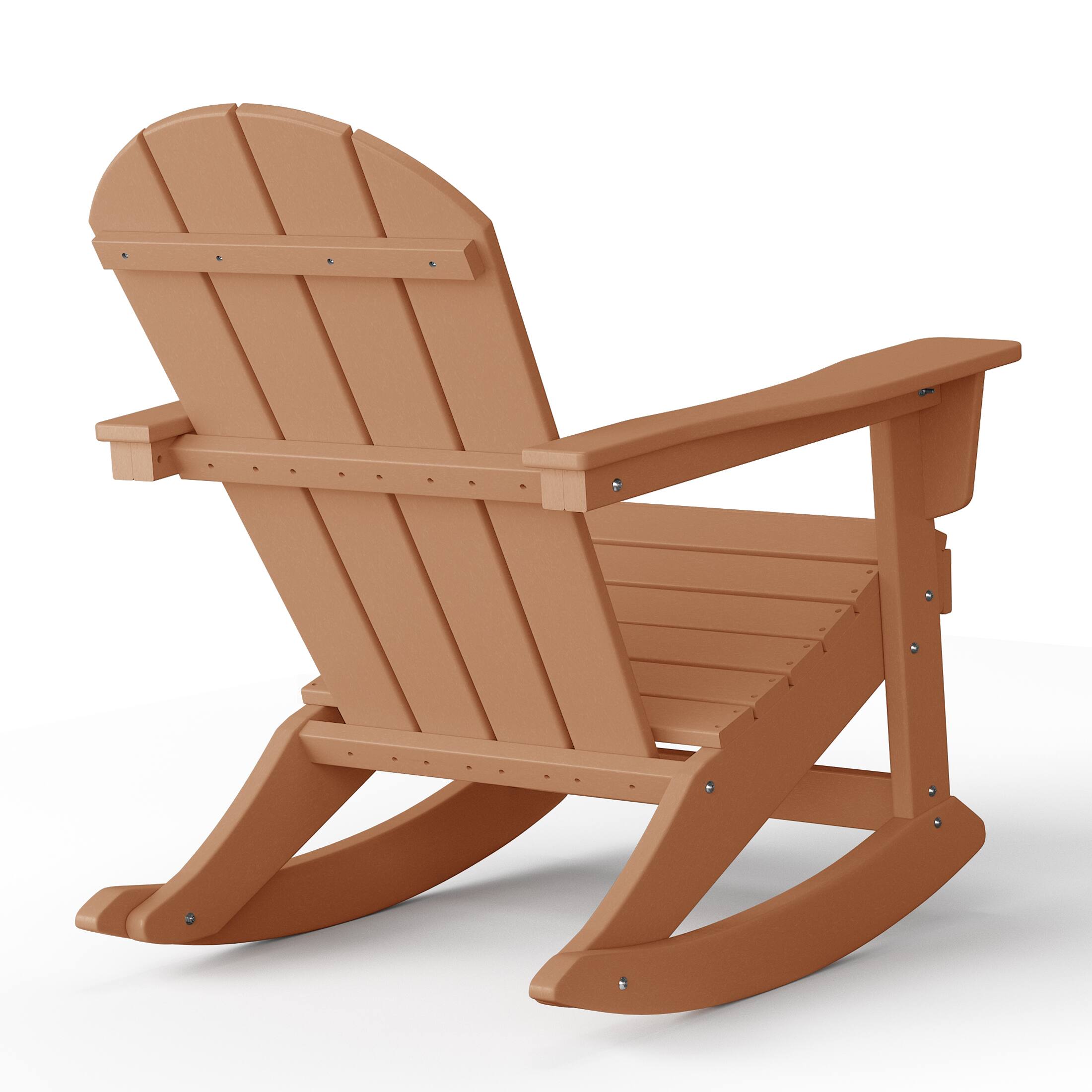 Back. WestinTrends - WestinTrends Malibu Outdoor / Patio Poly Adirondack rocking chair - Teak.