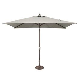 Mondawe - 6.6' x 10' Rectangle Patio Umbrella Push Button Tilt Bronze Frame - Silver
