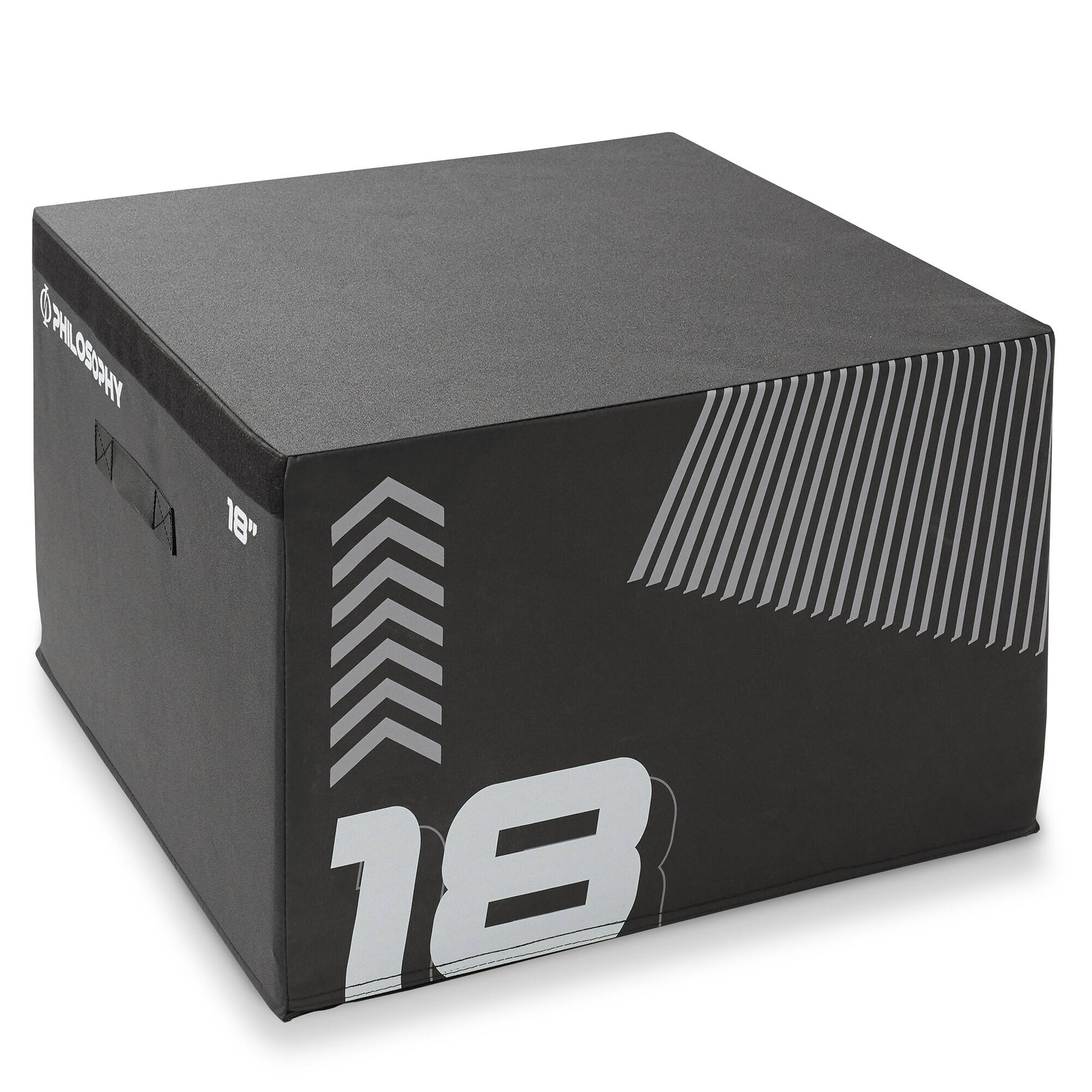 Front. Philosophy Gym - Plyometric Boxes - Soft Foam Jump Trainer Plyo Boxes - Black.