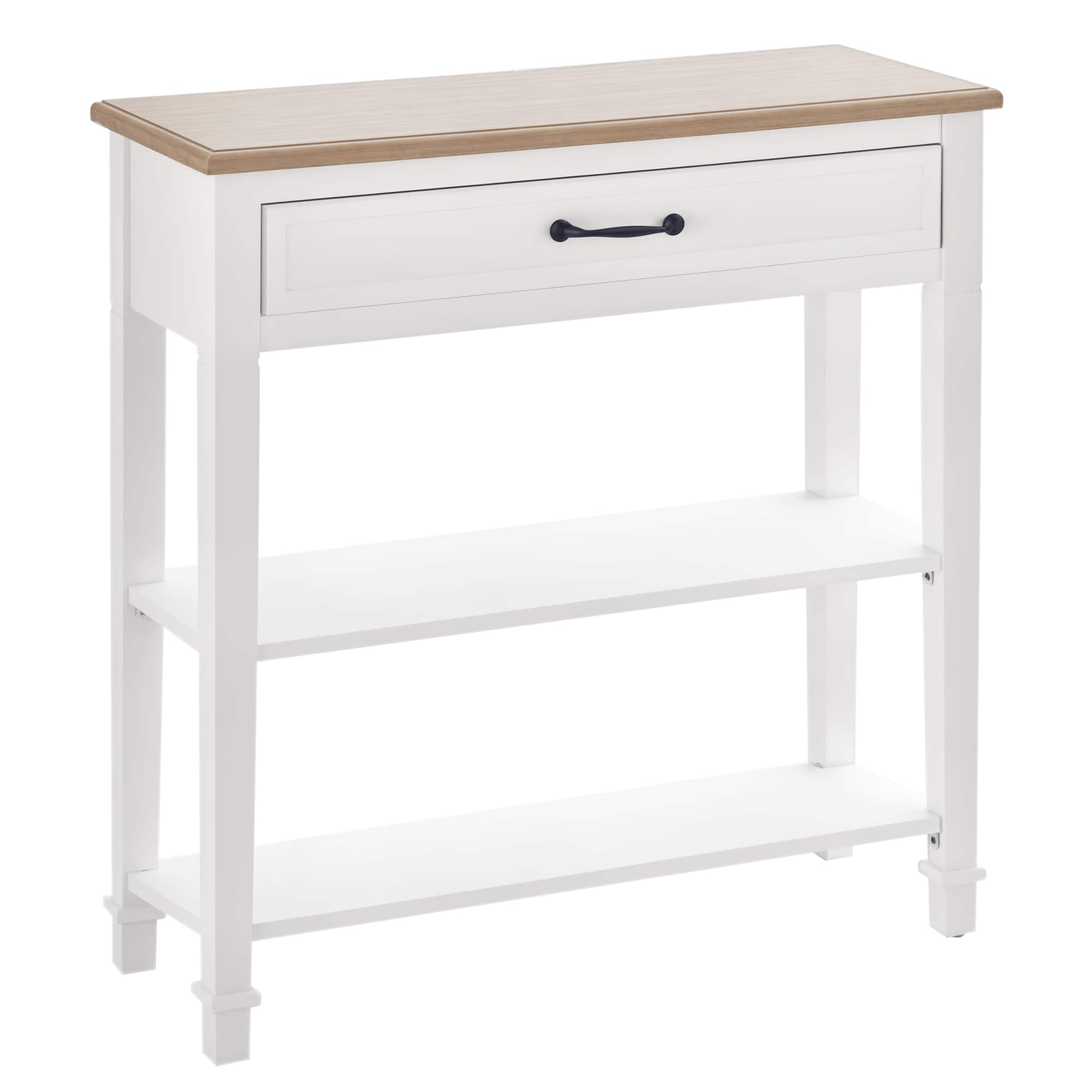 Homcom - Modern Style Sofa Console Entry Hallway Table with Drawer and Shelves, Sturdy Build, and Large Storage - White