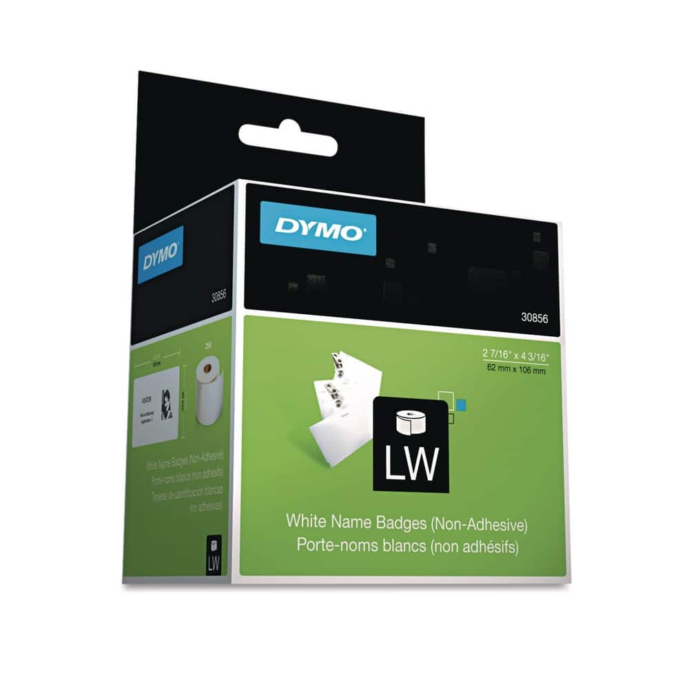 DYMO - 30856 2.43 in. x 4.18 in. Name Badge Insert Labels - (1/Box) - White