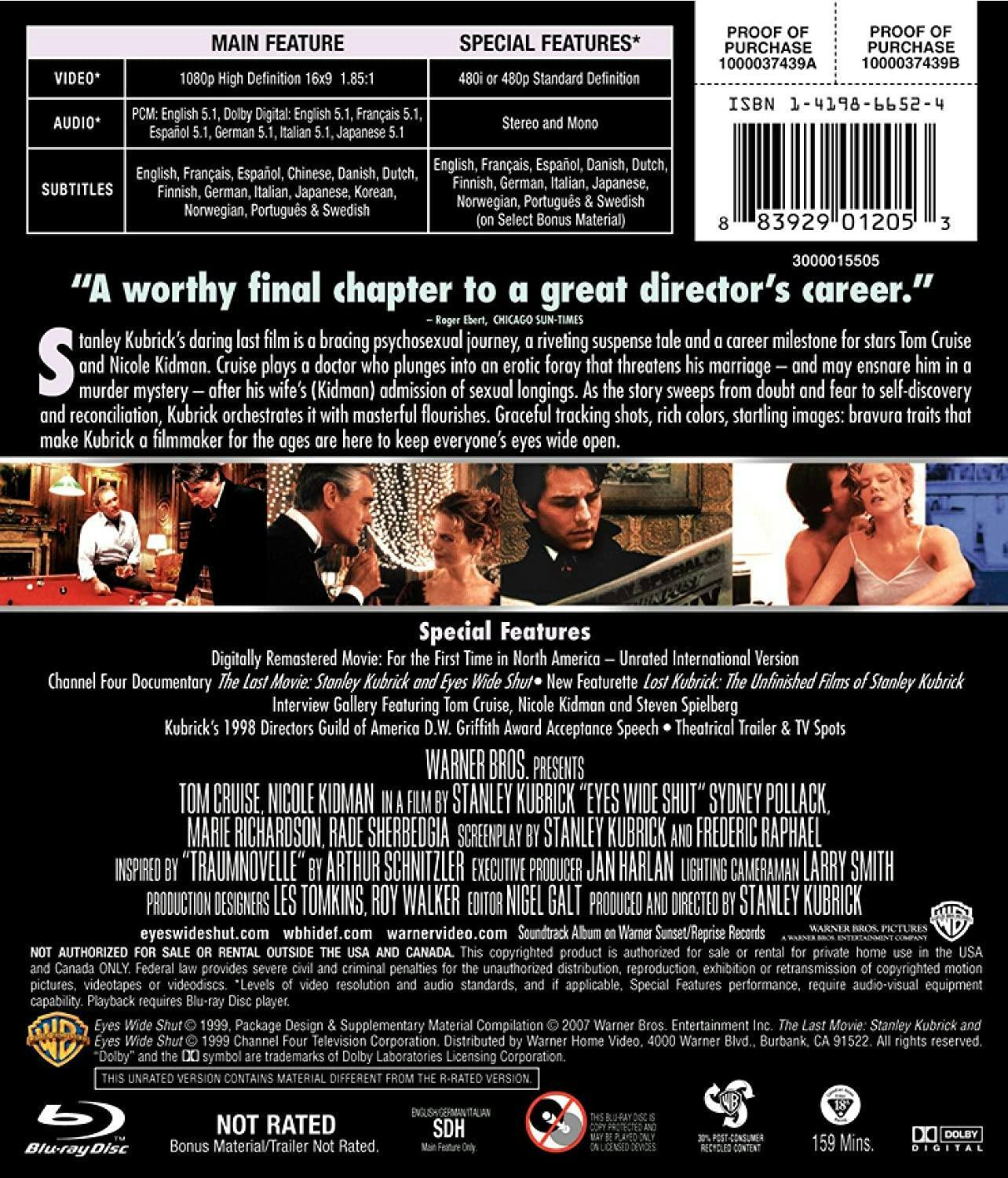 Angle. Eyes Wide Shut (Special Edition) [Blu-ray].