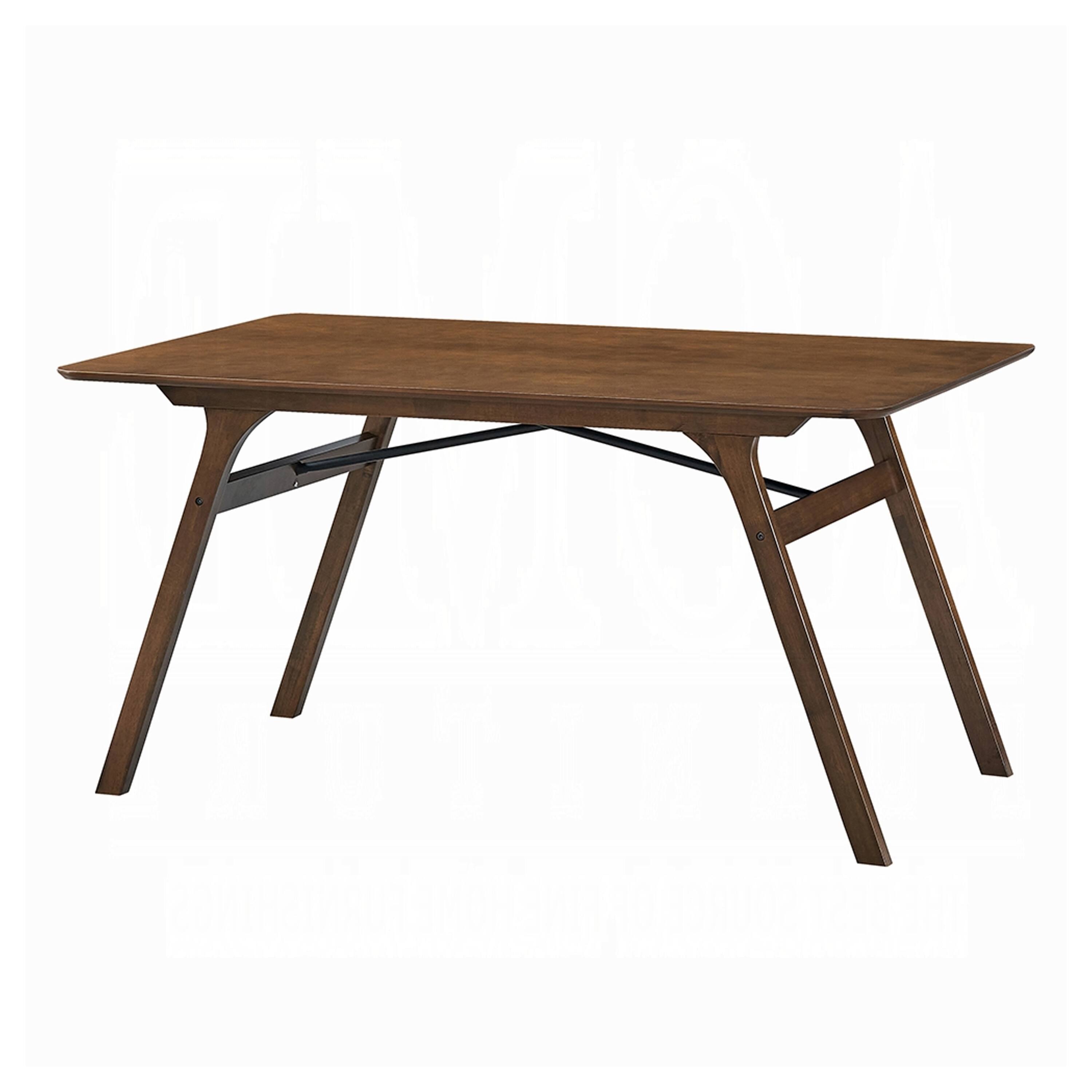 Alt View 2. Manhattan Lane - Lumy Dining Table, 59 Inch, Rectangular Top, Walnut Brown Rubberwood - Walnut Brown, Black.