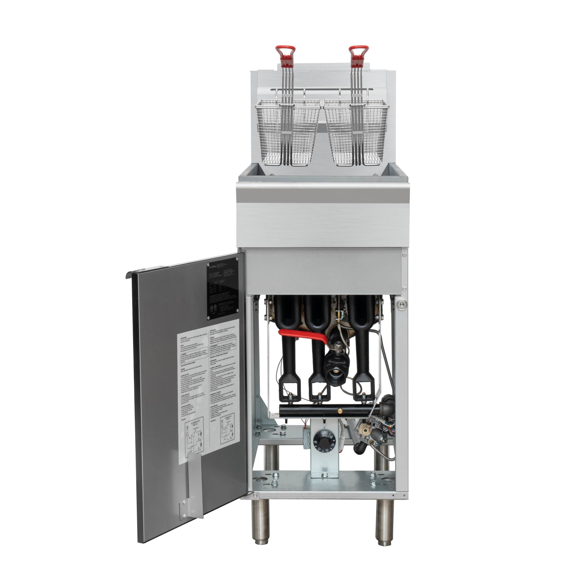 Alt View 7. Koolmore - 40 lb. Floor Standing Liquid Propane Commercial Fryer with 90,000 BTU in Stainless-Steel, ETL Listed (KM-FDF40-LP) - Silver.