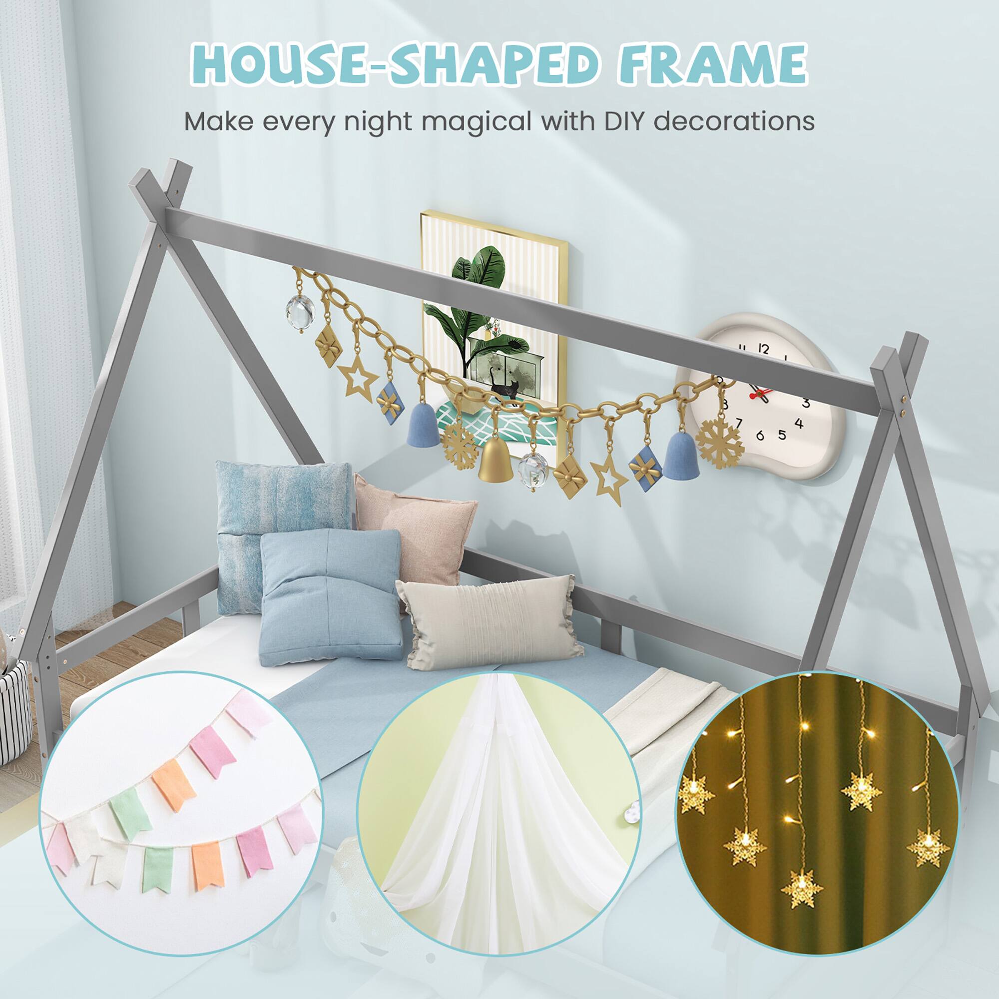 HOUSE-SHAPED FRAME  
Make every night magical with DIY decorations