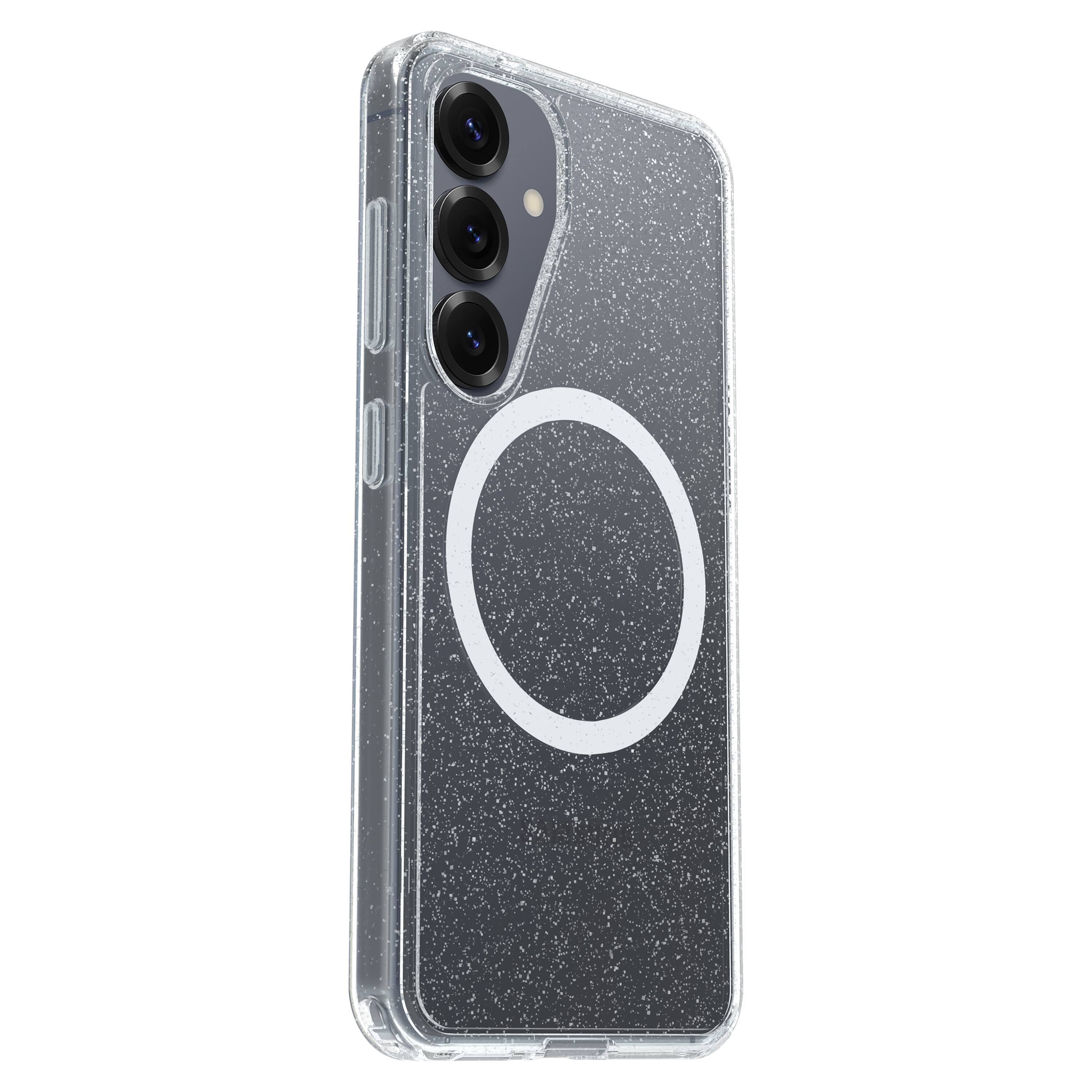 Left. OtterBox - Symmetry Series Hard Shell with Magnets for Samsung Galaxy S25 - Stardust 3.0.