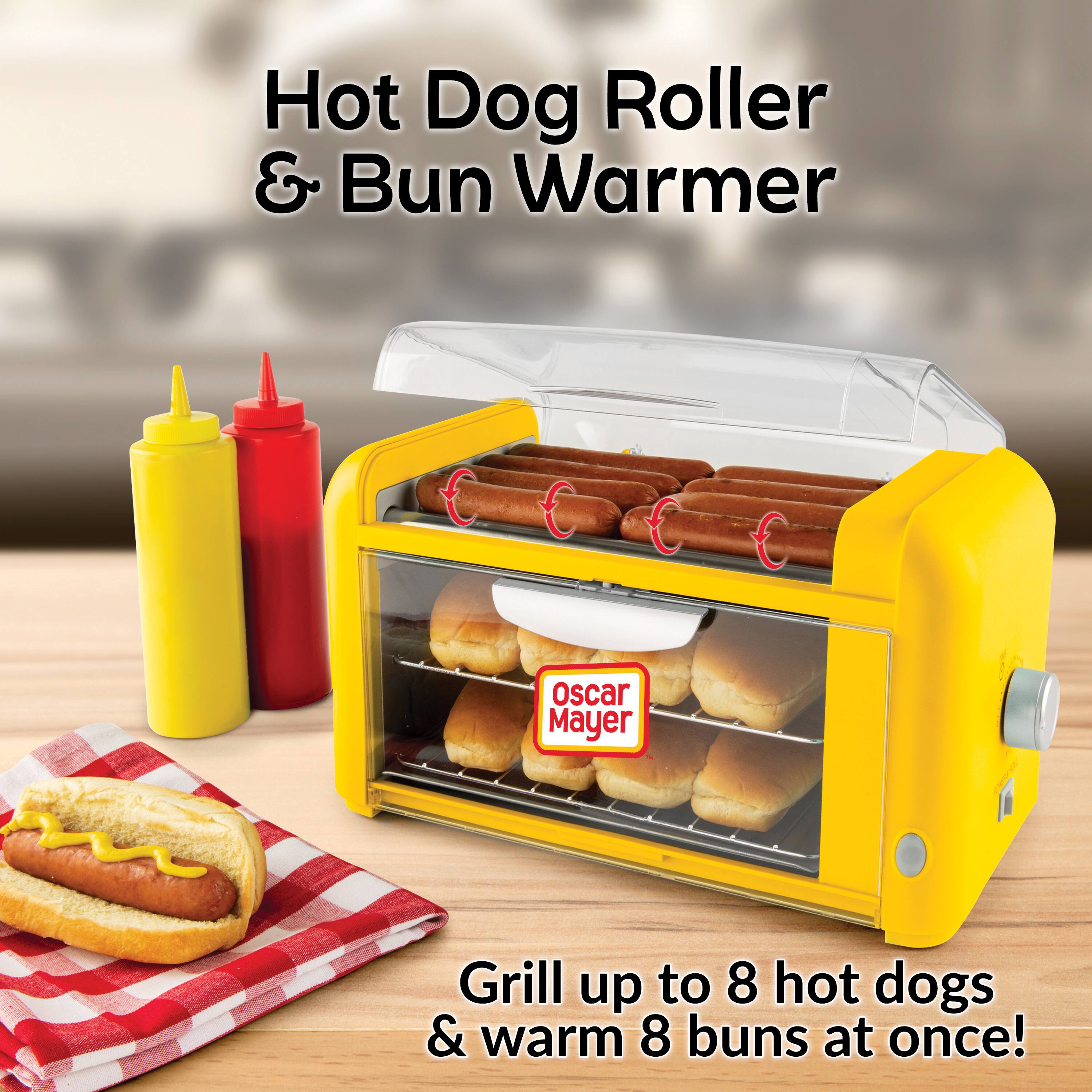Hot Dog Roller & Bun Warmer  
Oscar Mayer  
Grill up to 8 hot dogs & warm 8 buns at once!