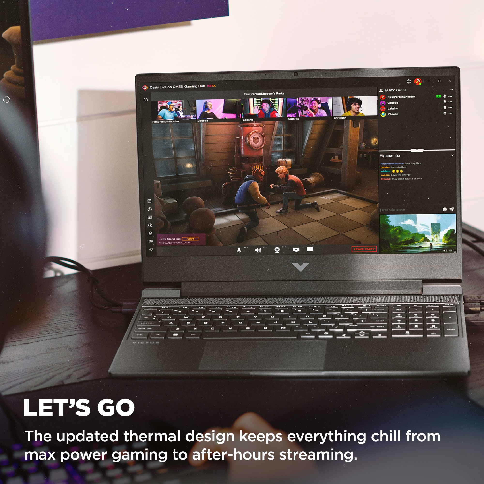 Let's Go: The updated thermal design keeps everything chill from max power gaming to after-hours streaming.