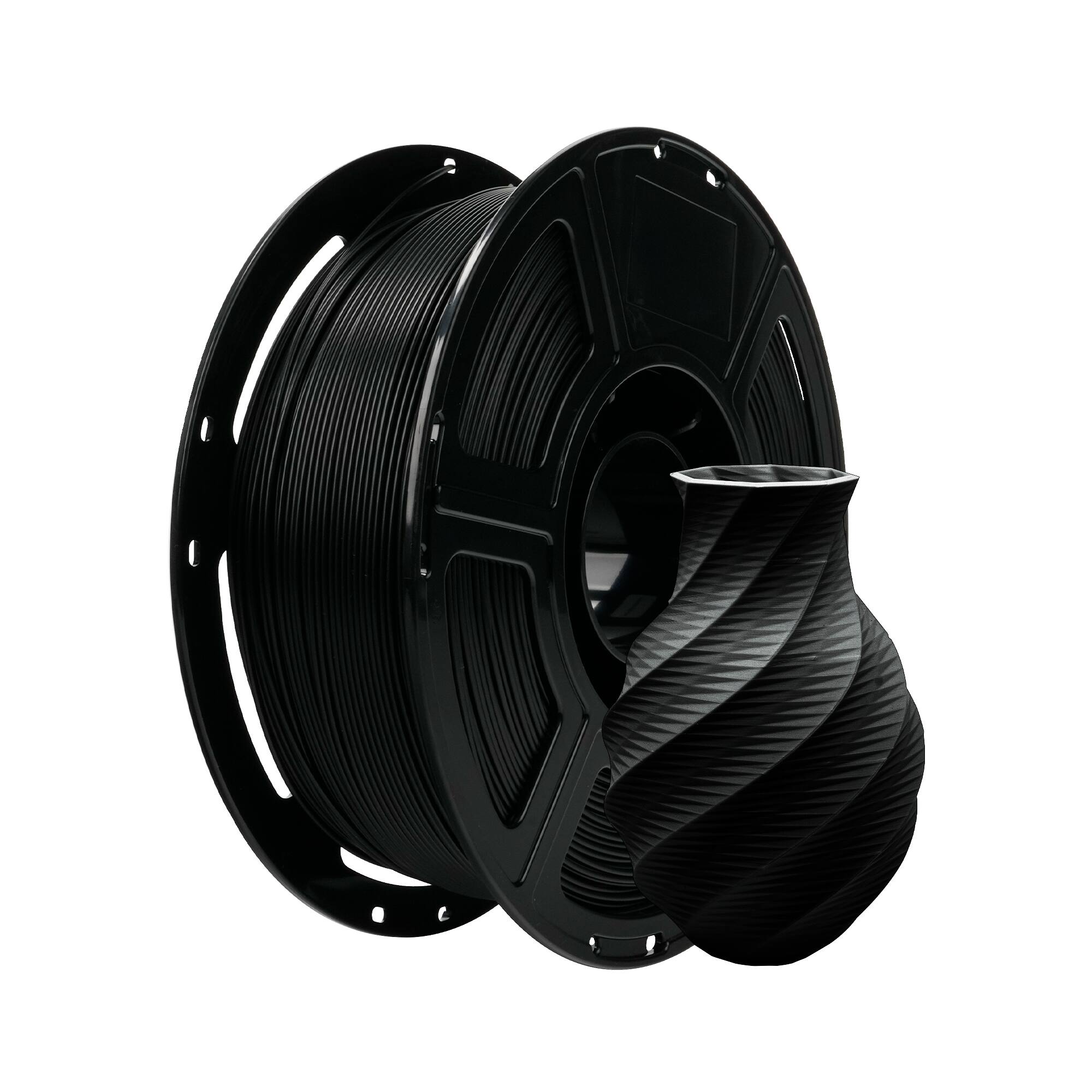 Front. Flashforge - PLA Matte 3D Printer Filament-1.75mm-1kg (2.2 lbs) Spool - Black.