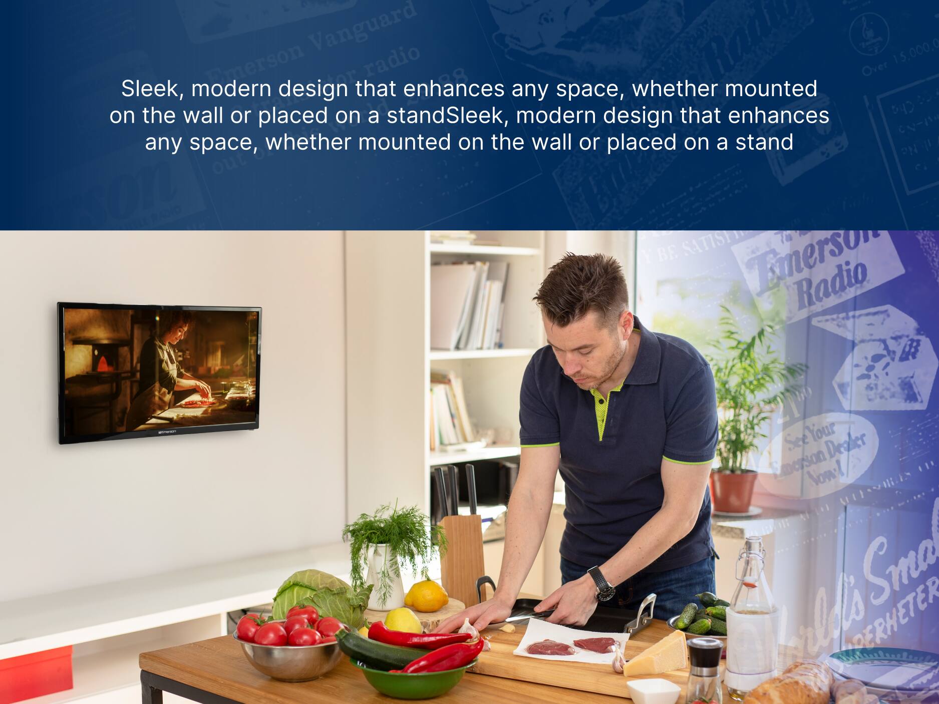 Sleek, modern design that enhances any space, whether mounted on the wall or placed on a stand
Sleek, modern design that enhances any space, whether mounted on the wall or placed on a stand
Over 15,000.00
Emerson Radio
See your dealer now!
Emerson Radio
Your Dealer
Sma
rlls
DERHETER