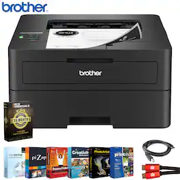 Brother - HL-L2460DW SOHO Laser Printer + 26-Month Extended Warranty, HDMI & USB Cables Bundle