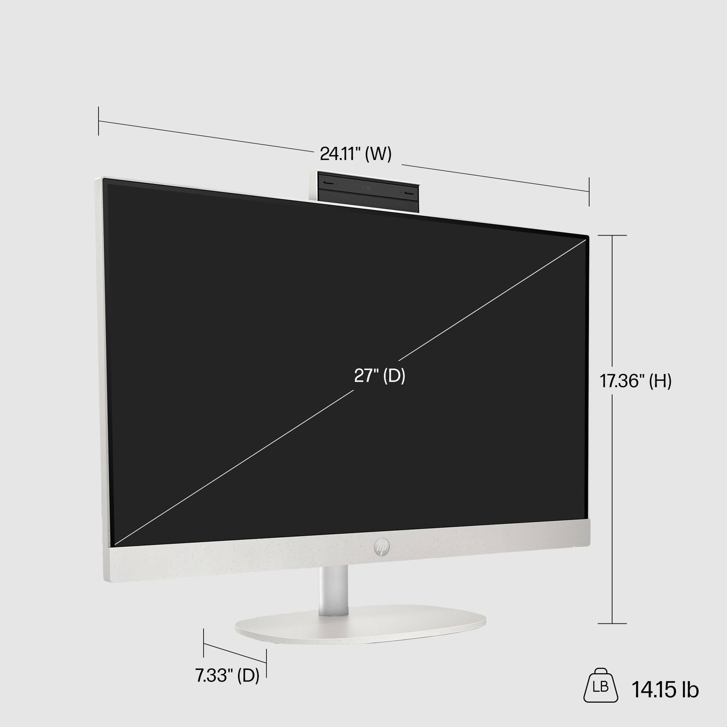 24.11" (W) 27" (D) 17.36" (H) up 7.33" (D) LB 14.15 lb