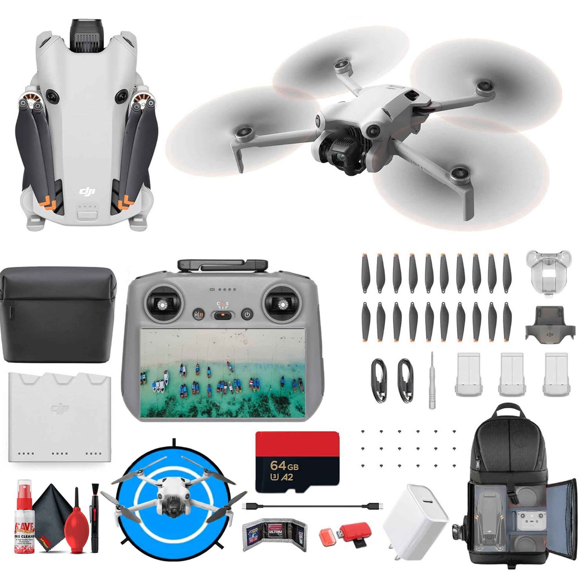 DJI - Mini 4 Pro Drone Fly More Combo with RC 2 Controller Accessory Bundle