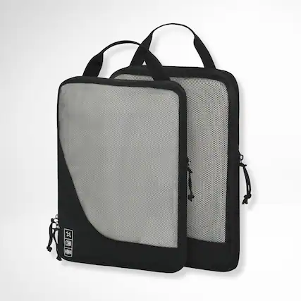 Front. Hynes Eagle - Compression Packing Cubes 2-Piece Set - Black.