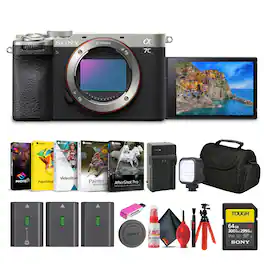 Sony - Alpha 7C II Mirrorless Full-Frame Interchangeable Lens Camera (ILCE-7CM2/S) Advanced Bundle - Silver