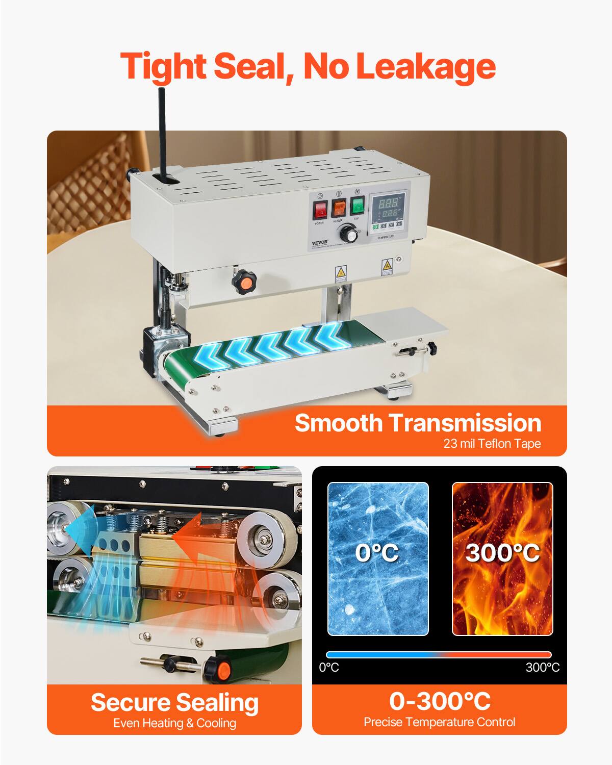 Tight Seal, No Leakage

Smooth Transmission
23 mil Teflon Tape

Secure Sealing
Even Heating & Cooling

0-300°C
Precise Temperature Control