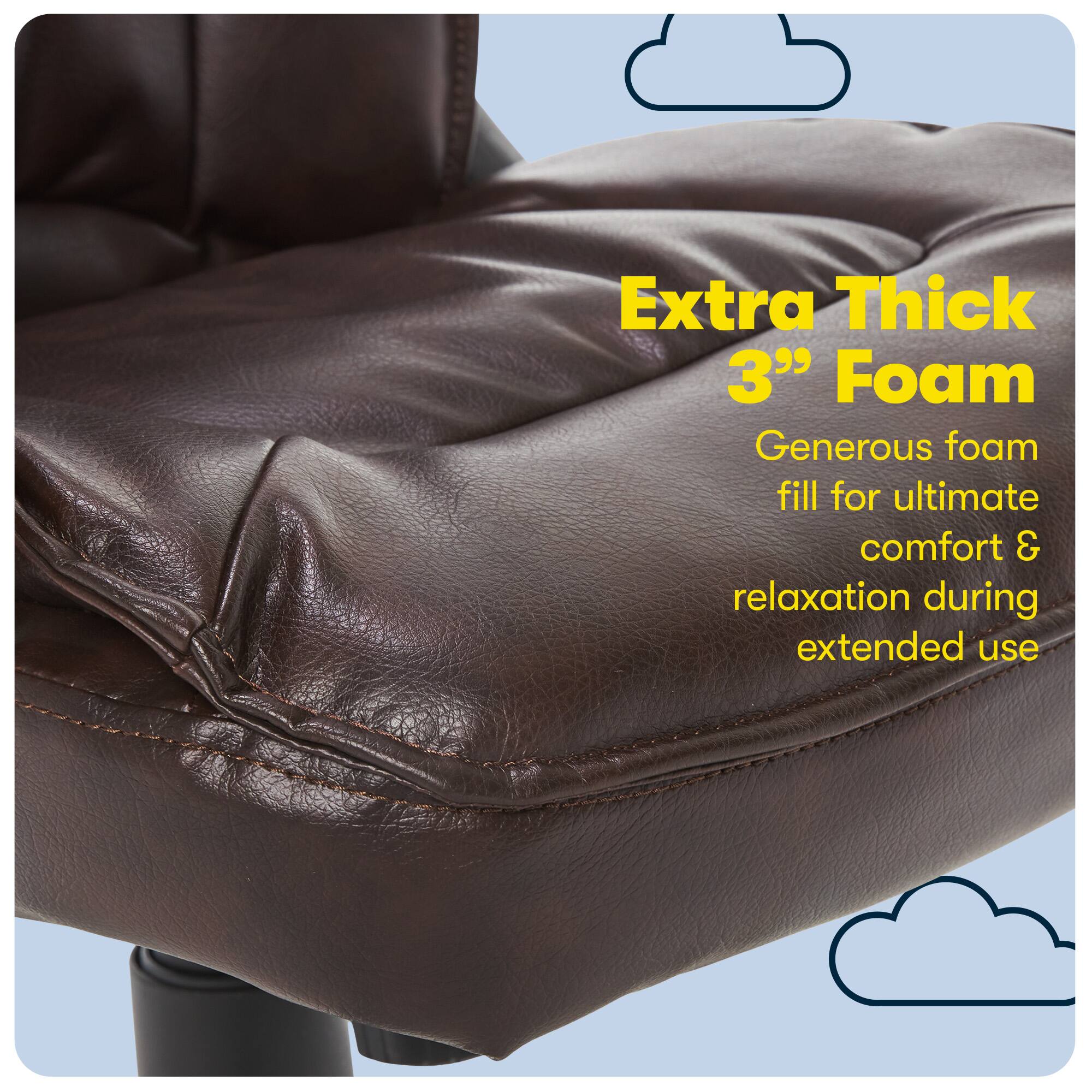 Alt View 14. Serta - Hannah Upholstered Executive Office Chair with Headrest Pillow - Smooth Bonded Leather - Biscuit.