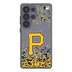 Front. Keyscaper - Pittsburgh Pirates Galaxy S8 Confetti Design Clear Case - S23 - Multicolor.